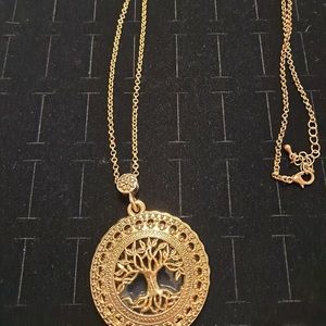 Gold tree of life "locket" necklace